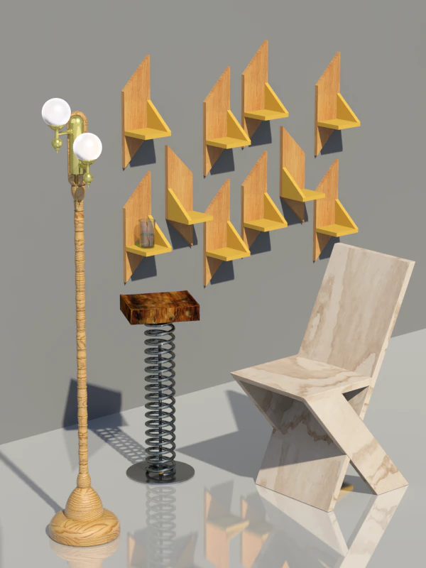 wood adapted design 3D Model .c4d .max .obj .3ds .fbx .stl .blend 