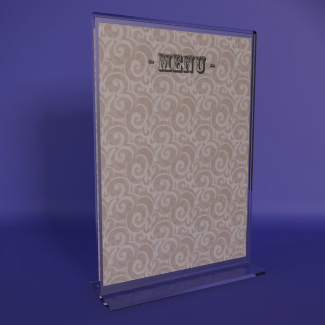 tabletop menu display 3D Model .c4d .max .obj .3ds .fbx .stl .blend 