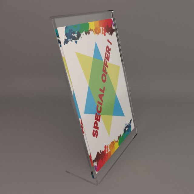 tabletop sign holder 3D Model .c4d .max .obj .3ds .fbx .stl .blend 