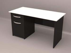 desk with rolling file cabinet 3D Model