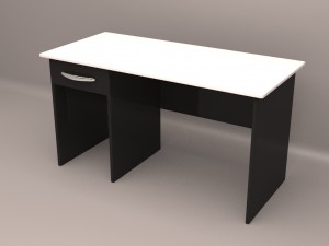 desk with rolling file cabinet Model 3D