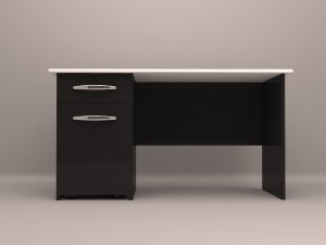 desk with rolling file cabinet Model 3D