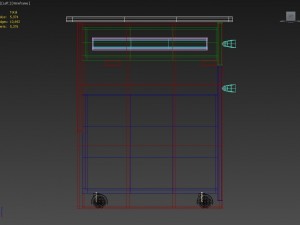 desk with rolling file cabinet Model 3D