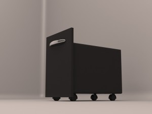 desk with rolling file cabinet Model 3D