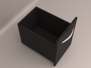 desk with rolling file cabinet Model 3D