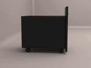 desk with rolling file cabinet Model 3D