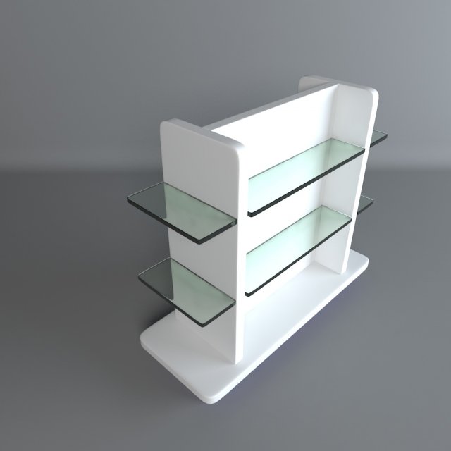 simple pharmacy display gondola 3D Model .c4d .max .obj .3ds .fbx .stl .blend 