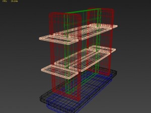 simple pharmacy display gondola 3D Model