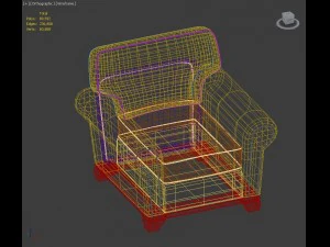 poltrona modelo ingl&ecirc;s - sillon modelo ingl&ecirc;s Modelo 3D