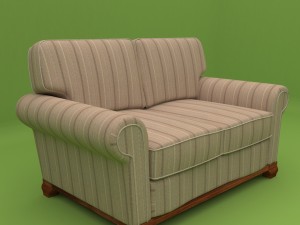 couch 2 seats - model english sillon 2 cuerpos modelo ingles Modelo 3D