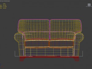couch 2 seats - model english sillon 2 cuerpos modelo ingles Modelo 3D