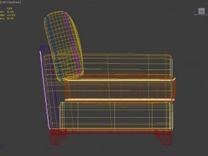 couch 2 seats - model english sillon 2 cuerpos modelo ingles Modelo 3D