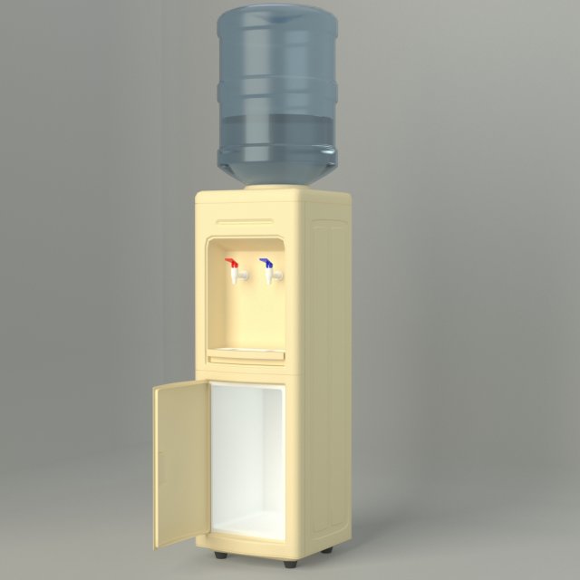 Water Dispenser with cabinet Modelo 3D .c4d .max .obj .3ds .fbx .stl .blend 