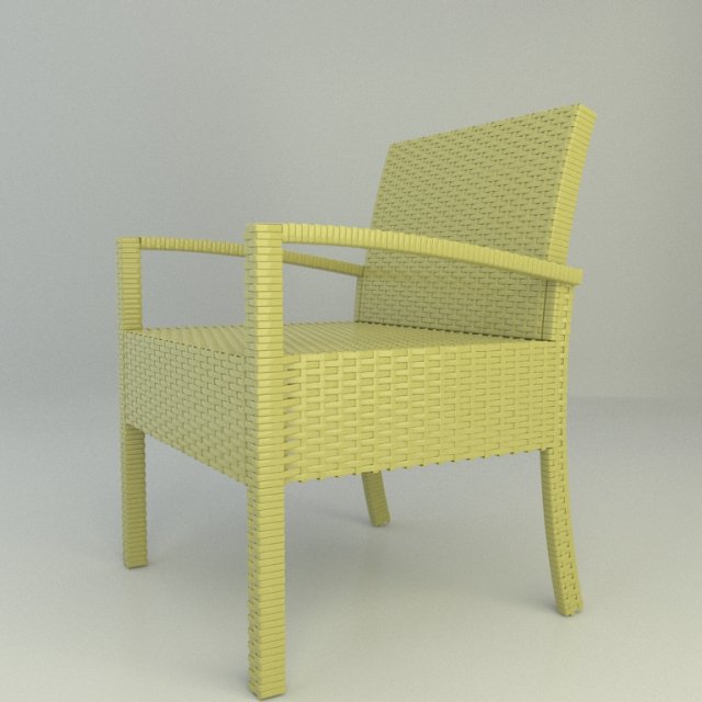 Terrace Chair of Natural Rattan Modelo 3D .c4d .max .obj .3ds .fbx .stl .blend 
