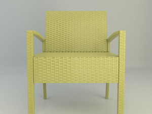 Terrace Chair of Natural Rattan Modelo 3D