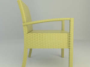 Terrace Chair of Natural Rattan Modelo 3D