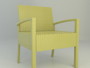 Terrace Chair of Natural Rattan Modelo 3D