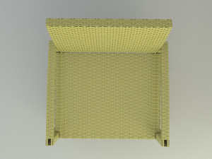 Terrace Chair of Natural Rattan Modelo 3D