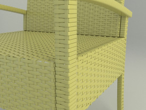 Terrace Chair of Natural Rattan Modelo 3D