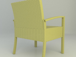 Terrace Chair of Natural Rattan Modelo 3D