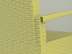 Terrace Chair of Natural Rattan Modelo 3D