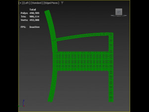 Terrace Chair of Natural Rattan Modelo 3D