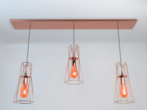 Pack of lamps with vintage bulb 3D Model