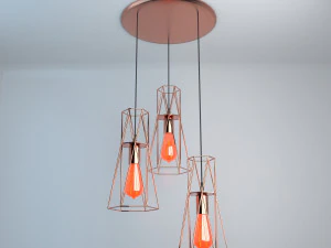 Pack of lamps with vintage bulb 3D Model