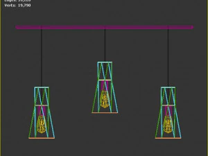 Pack of lamps with vintage bulb 3D Model