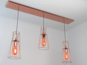 Pack of lamps with vintage bulb 3D Model