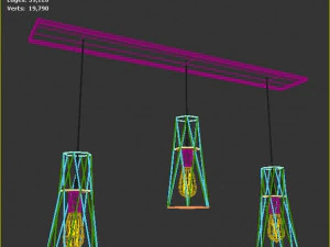 Pack of lamps with vintage bulb 3D Model