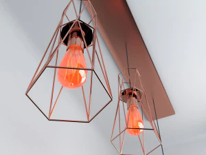 Pack of lamps with vintage bulb 3D Model