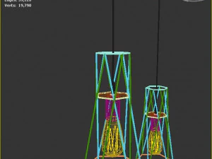 Pack of lamps with vintage bulb 3D Model