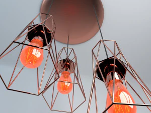 Pack of lamps with vintage bulb 3D Model