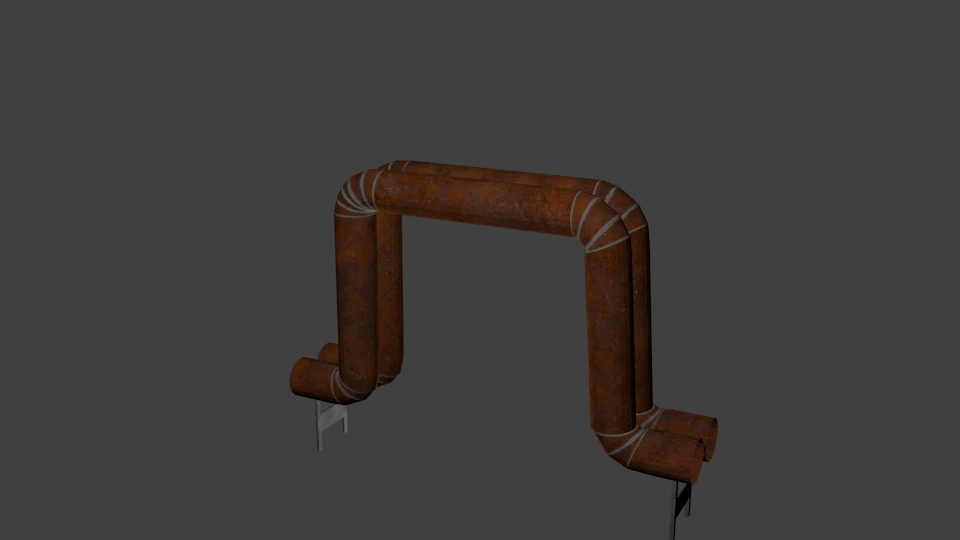 old pipes rust 3D Model .c4d .max .obj .3ds .fbx .stl .blend 