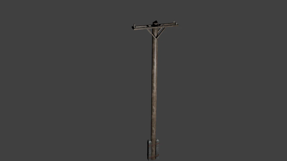 power line post 3D Model .c4d .max .obj .3ds .fbx .stl .blend 
