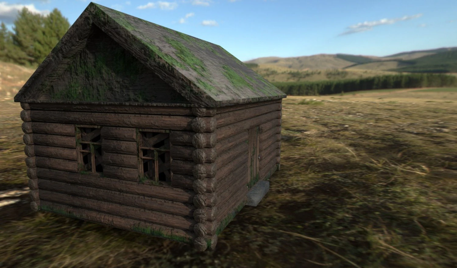 old wooden house 3D Model .c4d .max .obj .3ds .fbx .stl .blend 
