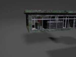 ruined gas station 3D Model