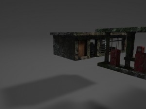 ruined gas station 3D Model