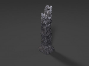 cliff with snow and without 3D Модель