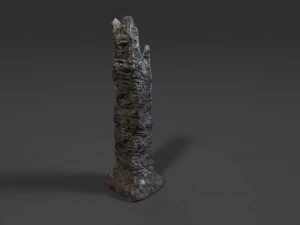 cliff with snow and without 3D Model