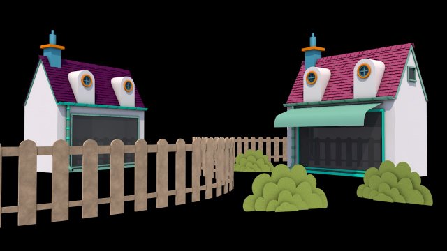 village house 3D मॉडल .c4d .max .obj .3ds .fbx .stl .blend 