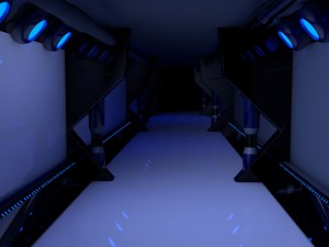 sci-fi corridor tunnel Modelo 3D