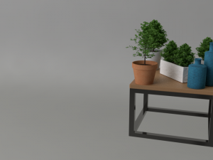 table with pots pack 3D 모델