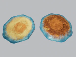 teacup and saucer blue glazed 3D Model