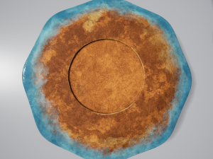 teacup and saucer blue glazed 3D Model