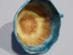 teacup and saucer blue glazed 3D Model