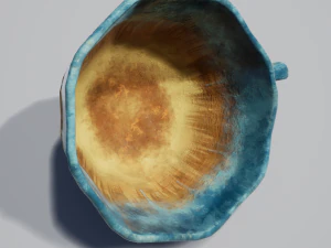 teacup and saucer blue glazed 3D Model