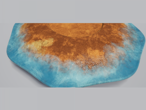 teacup and saucer blue glazed 3D Model