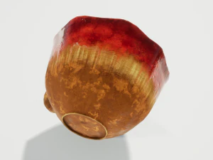 teacup red glazed 3D Model